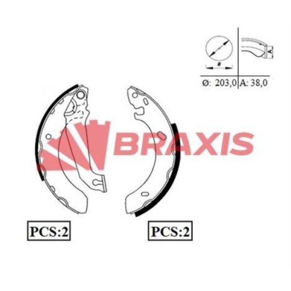 Braxis AC0019 Arka Fren Balatası Takım Pabuç Escort V VI VII 1.3 1.4 90-99 Orion III 1.3 1.4 90-93 ABS'siz 1E012638ZA 