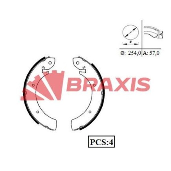 Braxis AC0021 Arka Fren Balatası Kampana H100 Minibüs Kamyonet 94-05 Musso 96-Korando 96-Actyon 05-Kyron 05-Levend 5830544A40