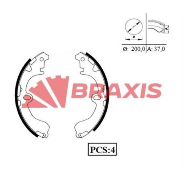 Braxis AC0024 Arka Fren Balatası Pabuç Corolla 1988 2002 (AE92 AE100 AE101 AE111) 0449512171 