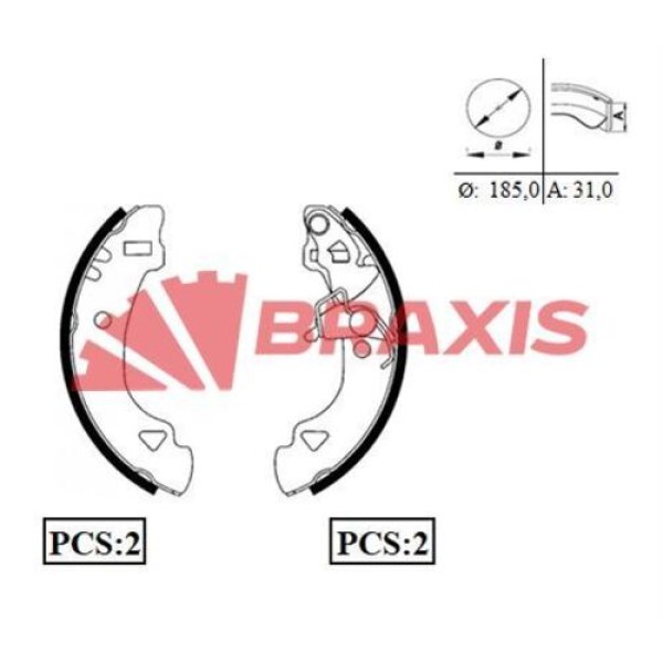 Braxis AC0031 Arka Fren Balatası Pabuç Uno 70 Panda 77362293 
