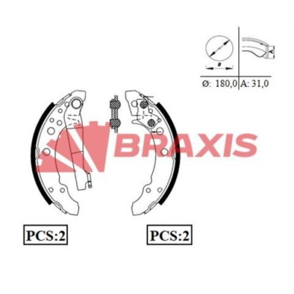 Braxis AC0033 Arka Fren Balatası Pabuç Ibiza II Toledo Cordoba 867698525 