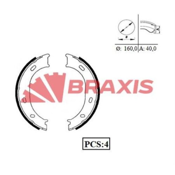 Braxis AC0039 Arka Fren Pabuçlu Balata Lt 28 35 46 Sprinter 901 902 903 904 95-07 A0024205820