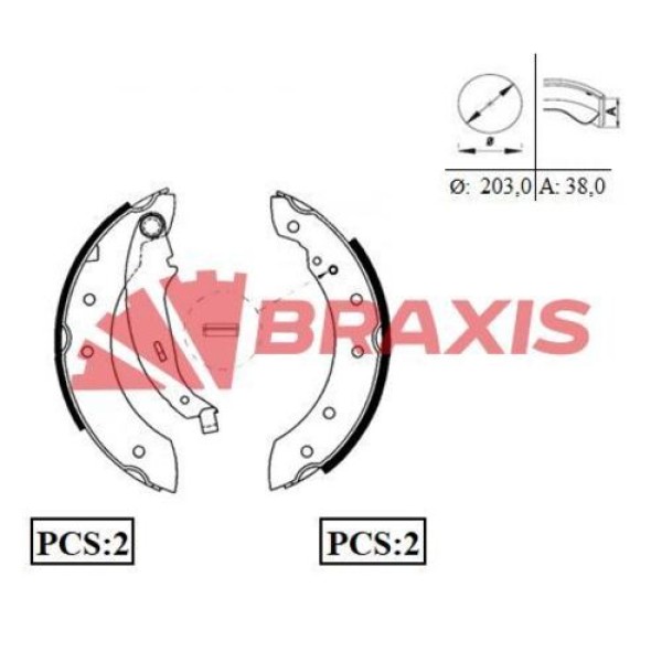 Braxis AC0049 Arka Fren Balatası Pabuç Clio II Laguna I Logan Symbol I II Twingo I Saxo Xsara P106 206 P305 4251.J5