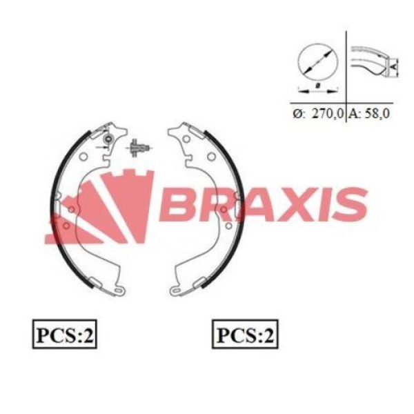 Braxis AC0055 Fren Balatası Arka Pabuç HiIux 4x2 90-96 0449526210 