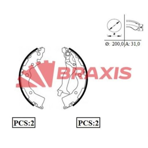Braxis AC0063 Arka Fren Balatası Pabuç Hyundai Accent Era 06-11 Kia Rio 06-11 Kampana Tip (ABS'siz) 583051GA00