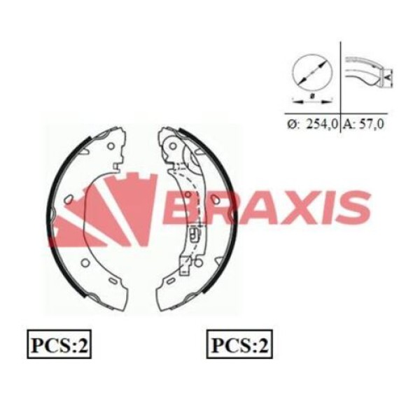 Braxis AC0064 Arka Fren Pabuçlu Balata Boxer Jumper Ducato 2.0 2.0JTD 2.3JTD 14Q (15 Jant) (97 06) 4241.L2 