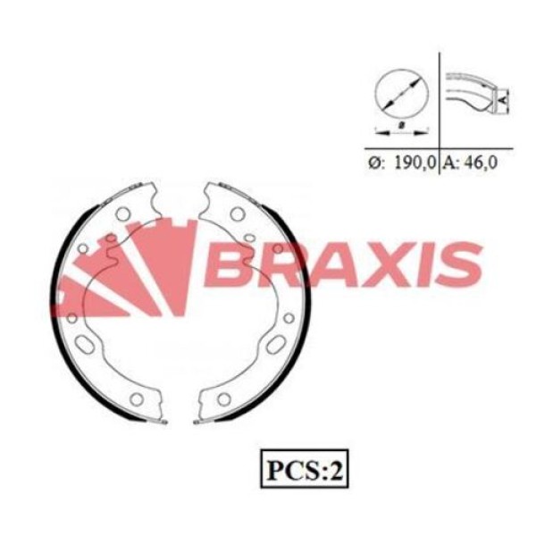 Braxis AC0067 El Fren Pabuçlu Balata NPR66 NPR59 NPR71 NPR75 NLR Nnr Otobüs Canter FE659 Fuso Fe859 (K 4443) MC894263