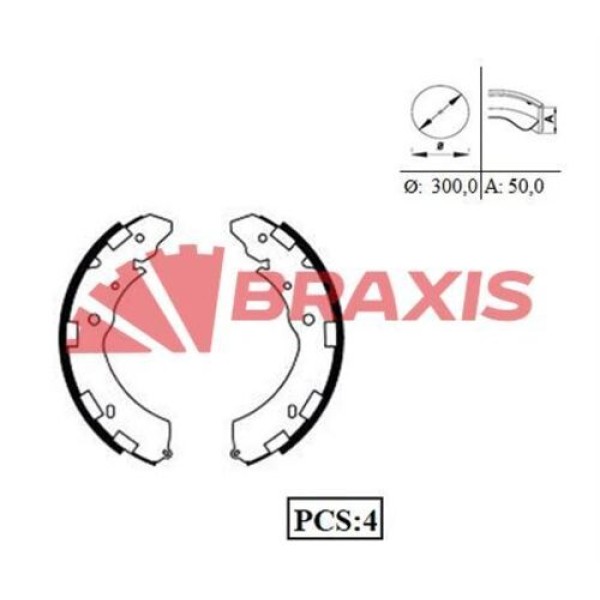 Braxis AC0077 Arka Fren Balatası Pabuç Fullback 16-L200 06-13 D-Max 13- 8979478020 