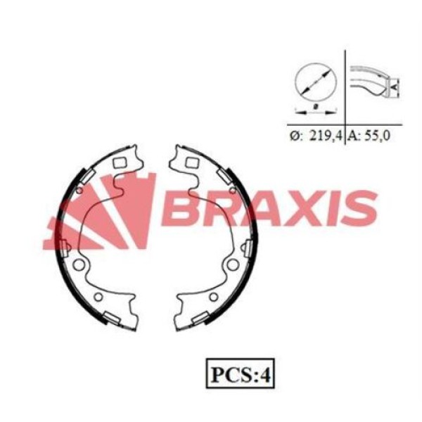 Braxis AC0094 Arka Fren Balatası Pabuç H100 Kamyonet 2004-Bongo K2500 2004- 553054FA01 