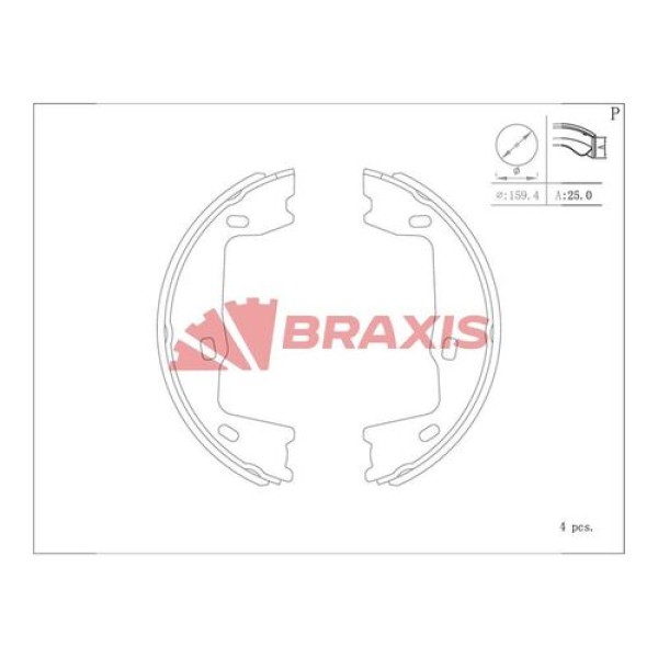 Braxis AC0101 El Fren Balatası Astra F 92-98 91-Astra G 98-10 98-Vectra A 88-Vectra B 95-Omega A 86-Omega B 8 1605938 