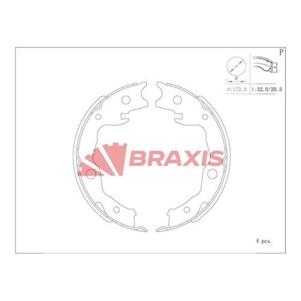 Braxis AC0102 Kampana Balata Qashqai J10 Trail 07-13 Juke F15 10-Koleos I 08-RAV4 06- 44060CY025