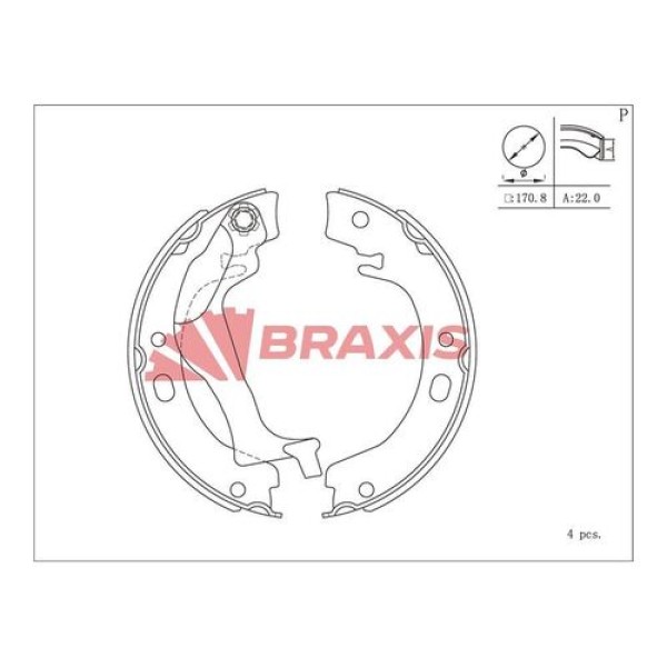 Braxis AC0113 El Fren Balatası Pabuç Toyota Corolla 1.4 1.6 VVTI 1.4 D4D 2002-2007 (E12) 0449502190 