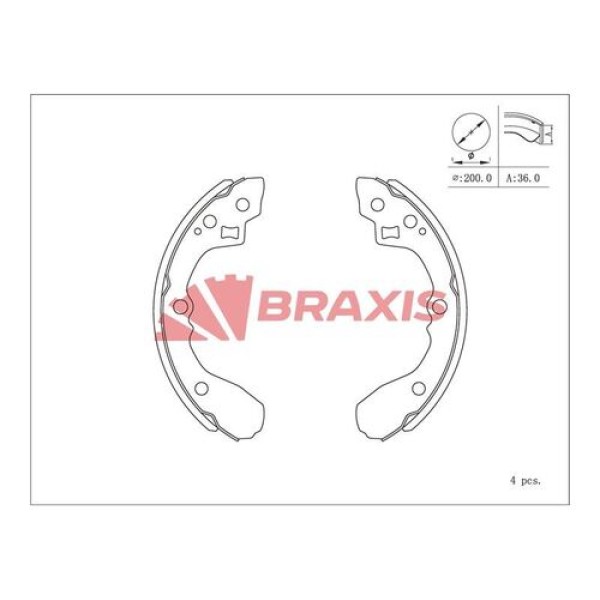 Braxis AC0160 Fren Balatası Arka Kampana ix35 09-Sephia 93-Shuma 98-Sportage 15- 583052SA00 