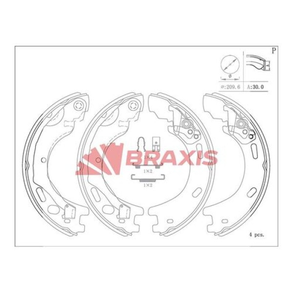 Braxis AC0178 El Fren Balata Takımı Discovery 3 05-09 Discovery 4 10-16 Range Rover Sport 05-12 SFS500012