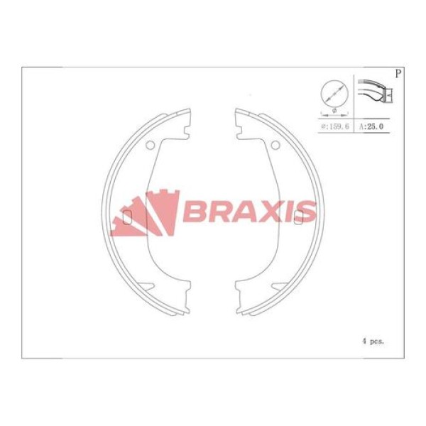 Braxis AC0194 El Fren Pabuç Balata BMW E36 Z2 34416761289