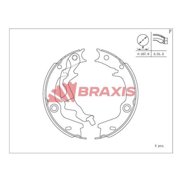 Braxis AC0203 El Fren Balatası Hyundai Accent Era 06-Kia Rio 06-Kia Venga 06- 583501GA00