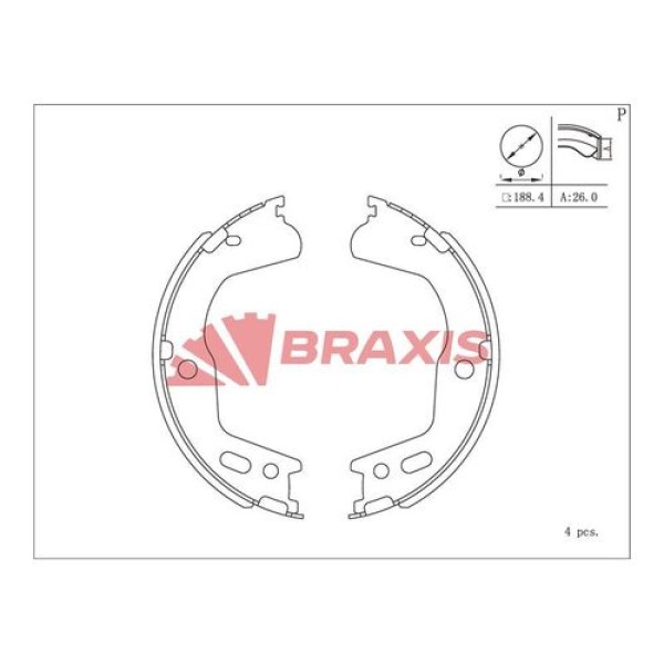 Braxis AC0214 El Fren Balatası Arka Pabuç Grandeur 06-Optima 12-Korando 10- 583053LA10