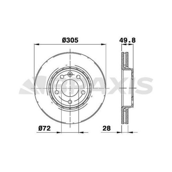 Braxis AD0062 Ön Fren Aynası (Diski) Havalı Trafic II Vivaro 1.9DCI 2.0DCI (5 Bijon) 7711130077