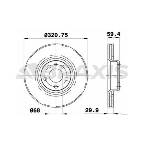 Braxis AD0182 Ön Fren Aynası (Havalı) Audi A6 A8 2.0 2.4 2.7 2.8 3.0 3.2 4.2 6.0 TDI FSI TFSI 02- 4E0615301AD