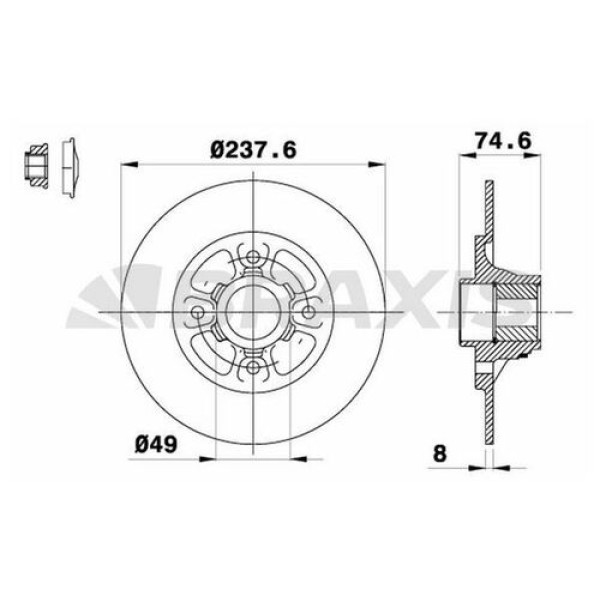 Braxis AD0279 Arka Fren Disk Aynası Golf III 1.6 1.8 1.9TD 2.0 (92 98) Passat 1.8 1.9TDI 2.0 2.2 (85 96) Polo 1.4 15 6N0615601