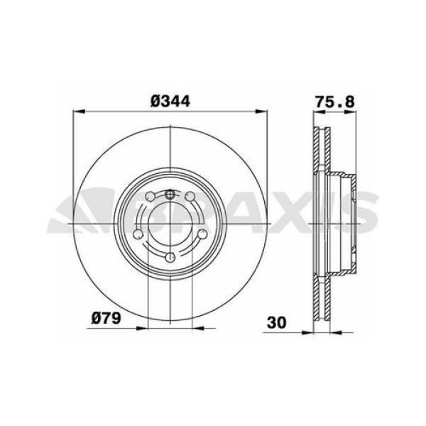 Braxis AD0973 Fren Diski Ön Rane Rover 02-08 SDB000200