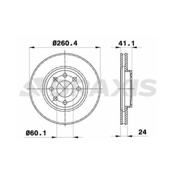 Braxis AE0056 Ön Fren Disk Aynası (4 Bijon) Corsa C Combo C Tigra B Meriva A 569000 
