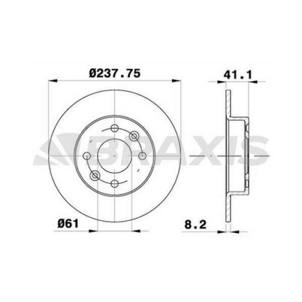 Braxis AE0067 Ön Fren Disk Aynası Twingo R5 Express 1.0 1.1 1.1 7701204285 