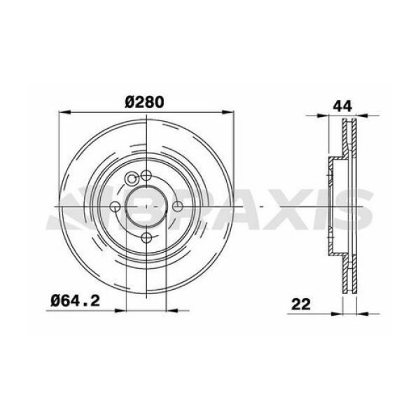 Braxis AE0111 Fren Diski Ön Havalı Mini R55 R56 R57 R58 R58 34116858651