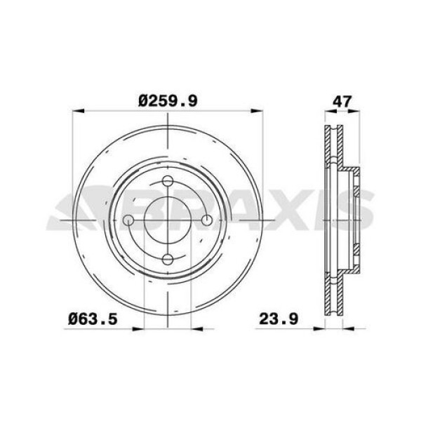 Braxis AE0116 Ön Fren Disk Aynası Mondeo II III 92-00 Scorpio 94-98 Cougar 98-001.6 16V 1.8 2.0I 16V (Hava Sog 5026784