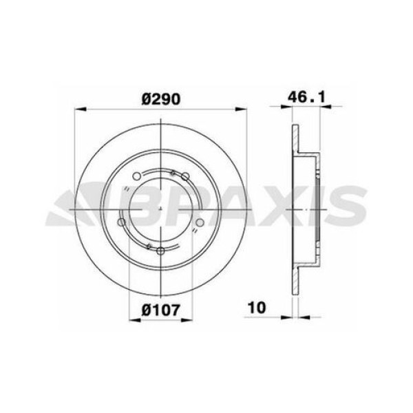 Braxis AE0118 Ön Fren Disk Aynası Düz Vitara 3 Kapı 1.6 90-98 290x4 5521160A00