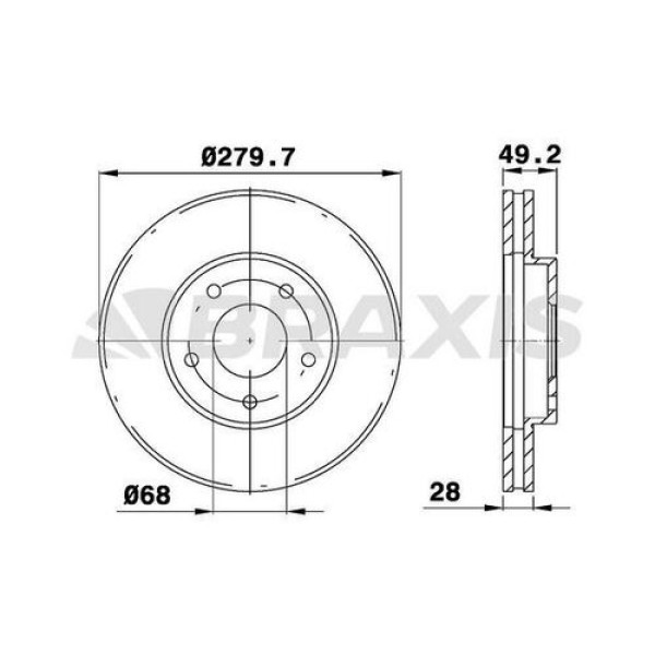 Braxis AE0137 Ön Fren Aynası Havalı Nissan Primera P12 03-10 X-Trail 01-10 Maxima 10-(280x5) 402064U101 
