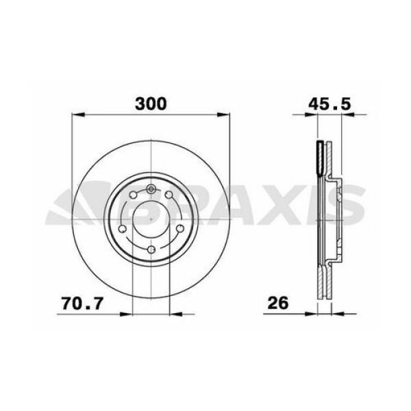 Braxis AE0169 Fren Diski Ön Astra-Serisi ic 99-02 Astra J 09-Mokka Mokka 14-13-Cruze 09-Tra13-16 Jant Havalı 569070 