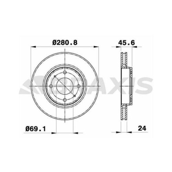 Braxis AE0180 Ön Fren Disk Aynası Havalı Carisma 00-06 Volvo S40 00-281x3 M818027 