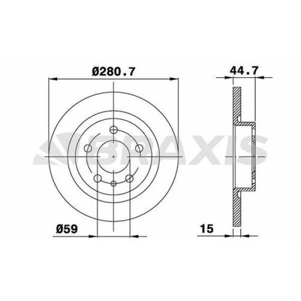 Braxis AE0241 Ön Fren Disk Aynası Havalı Alfa 147 156 1.6 1.8 1.8 60658567 