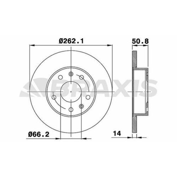 Braxis AE0245 Fren Diski Ön Land Rover Freelander I 1.7 SDB100830 