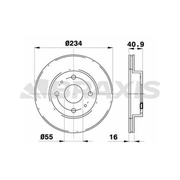Braxis AE0278 Ön Fren Disk Aynası Daihatsu Cuore Move TreVIs 43512B1050 