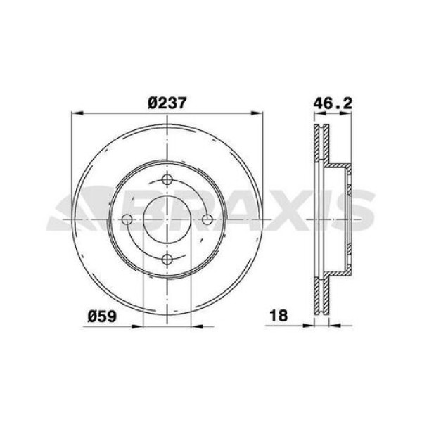 Braxis AE0296 Ön Fren Disk Aynası Nissan Micra Mk2 1.0L 1.5D DF4743