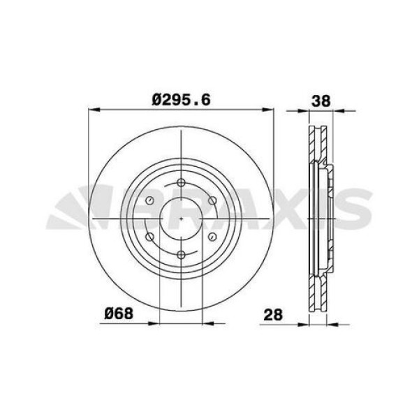 Braxis AE0310 Ön Fren Diski (Aynası) Havalı Nissan Navara 2005-2011 Pathfinder 2005-2011 (296x6) 16 Jant DF6416 