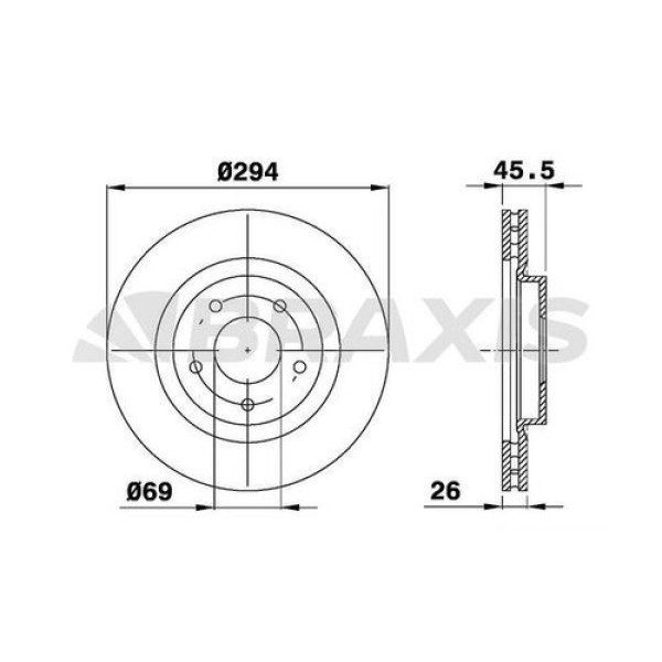 Braxis AE0316 Ön Fren Diski Jeep Compass Patriot Chrysler Sebring Dodge Caliber-4008-C4 Aircross 5105514AA 