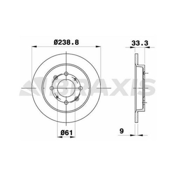 Braxis AE0341 Arka Fren Diski (Aynası) Düz Honda City 2008-2012 Honda Jazz 2008-(239x4) 42510TF0000