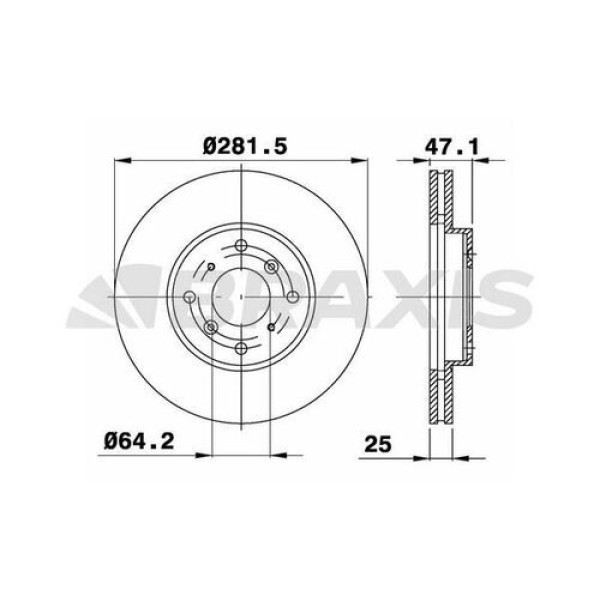 Braxis AE0393 Ön Fren Disk Aynası Havalı Honda Accord VII 98-02 (282x4) 45251S1A305