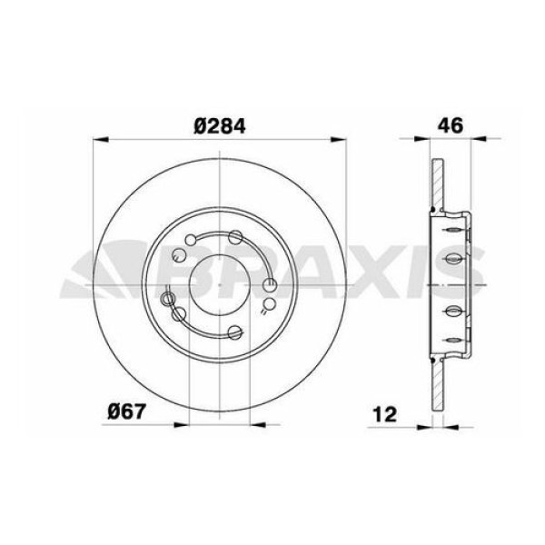 Braxis AE0394 Fren Diski Ön W124 85-93 S124 86-93 C124 87-91 A1244211312