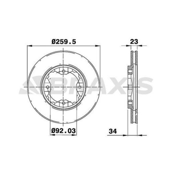 Braxis AE0423 Ön Fren Aynası Havalı Honda Accord 90-98 Civic 95-01 (260x4) GBD90836