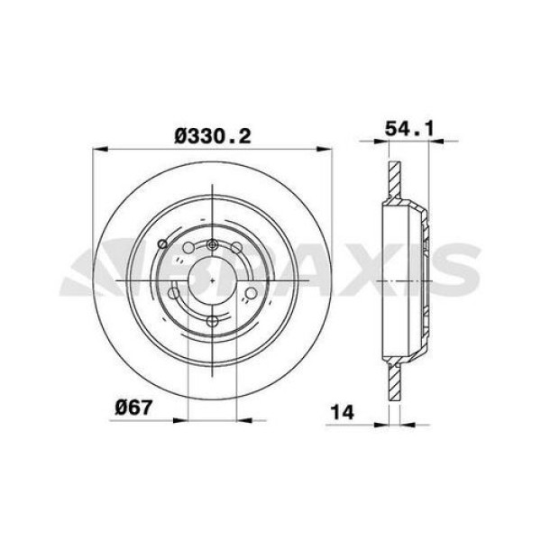 Braxis AE0437 Fren Diski Arka ML-Serisi W164 05-11 R-Class W251 06-11 A1644231212