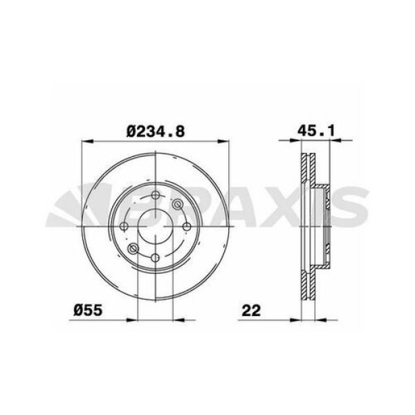 Braxis AE0460 Ön Fren Disk Aynası Havalı Kia Rio 1.3 1.5 00-04 MDX7433251