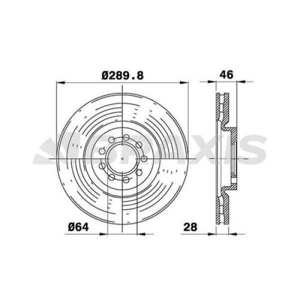 Braxis AE0499 Ön Fren Disk Aynası Havalı Daily II 09 02-Daily III 05 06- 2996121