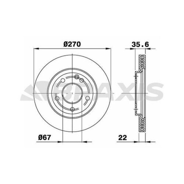 Braxis AE0511 Fren Diski Ön Vaneo 414 02-04 A4144210012 