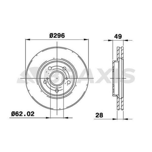 Braxis AE0570 Ön Fren Disk Aynası Toyota Previa 2.0D 4D Camry 2.0I 2.4I 3.0i DF4204 