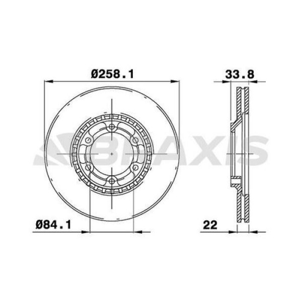 Braxis AE0720 Ön Fren Aynası Havalı L200 Em 87-96 (258x6) MB407031 