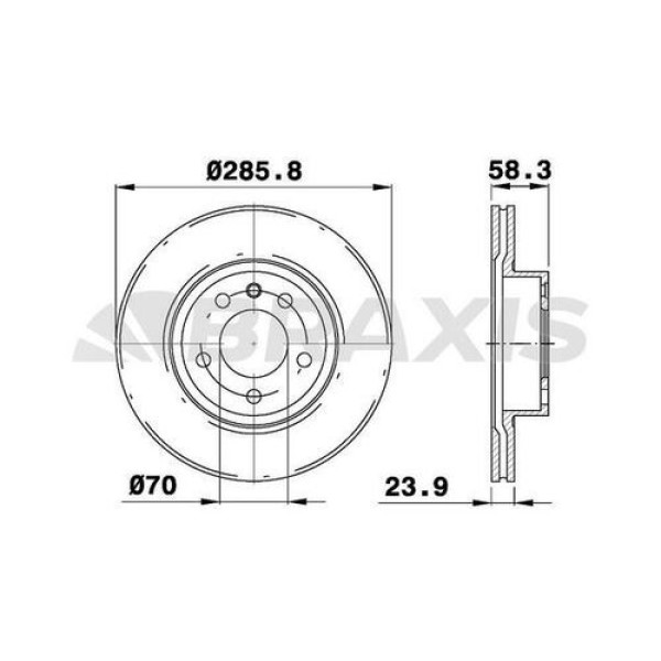 Braxis AE0752 Ön Fren Disk Aynası Havalı Omega B 2.0 94- 93182295